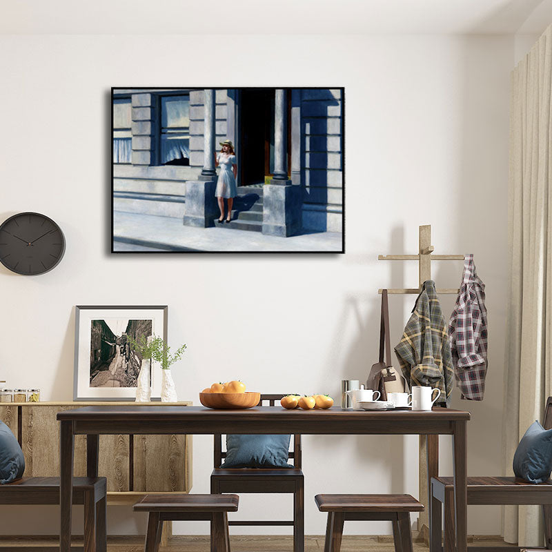 Brehn | Sommerzeit Malerei Blau Traditionelle Wandkunst Dekor für Haus Innenraum, Texturiert