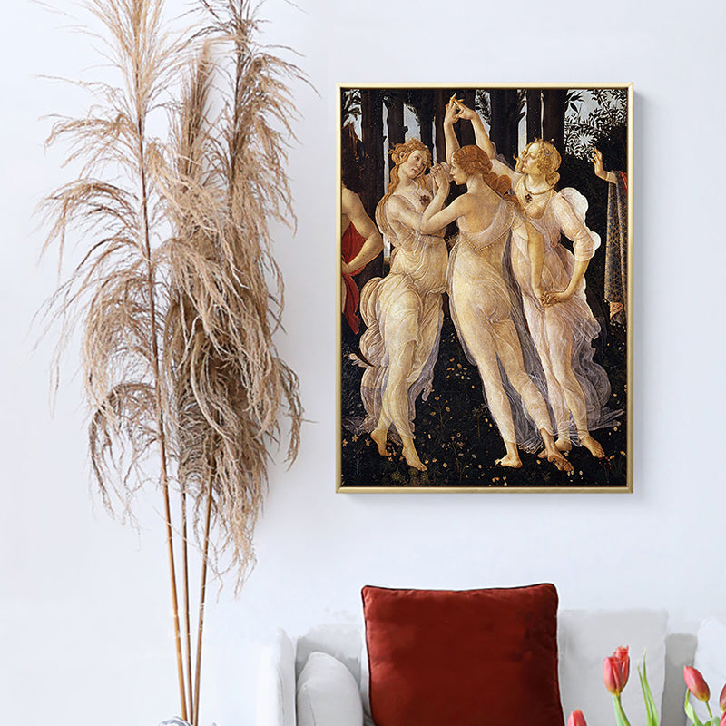 Brehn | Vintage Stil Schwangere Frau Malerei Leinwand Braun Wiederbelebung Religion Wandkunst Druck