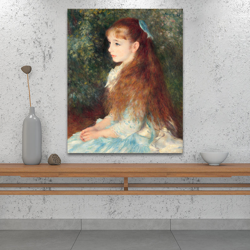 Brehn | Blaue impressionistische Leinwanddruck Malerei Renoir das junge Mädchen Elaine Wandkunst für das Esszimmer