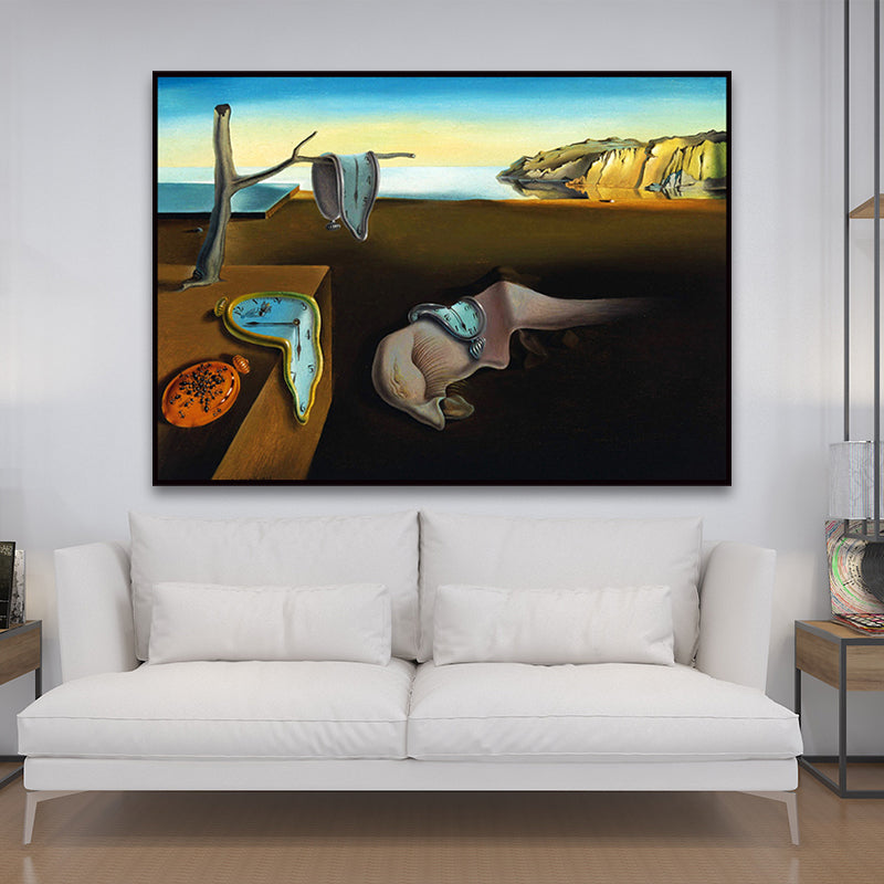 Brehn | Surrealistische Salvador Dali Wandkunst Braun das Bestehen der Erinnerung Gemälde für Zuhause