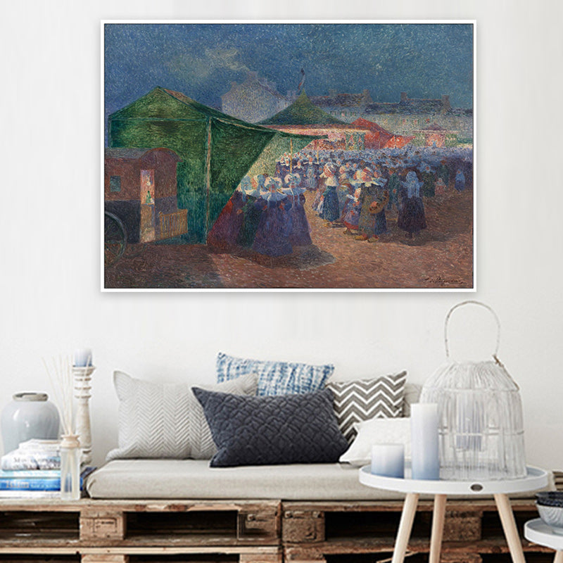 Brehn | Blau Nacht Landmessen Leinwandkunst Ferdinand Puigaudeau Impressionistische Texturmalerei