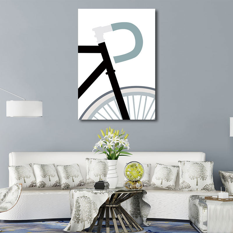 Brehn | Fahrrad Wandkunst Deko Weiß Nordic Leinwanddruck für das große Zimmer, mehrere Größen verfügbar