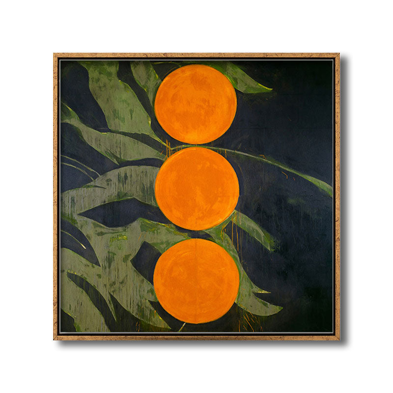 Brehn | Skandinavischer Stil Blätter Muster Kunst Leinwand Orange Natürliche Botanische Wanddekoration