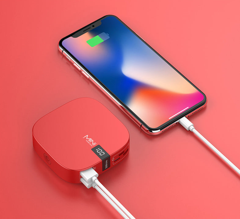 Brehn | Mini 10000mAh Power Bank mit 2.1A Schnellladung, super dünn, LED-Display und dualen USB-Ausgangsports, Unterstützung für Lightning, Micro und Typ-C