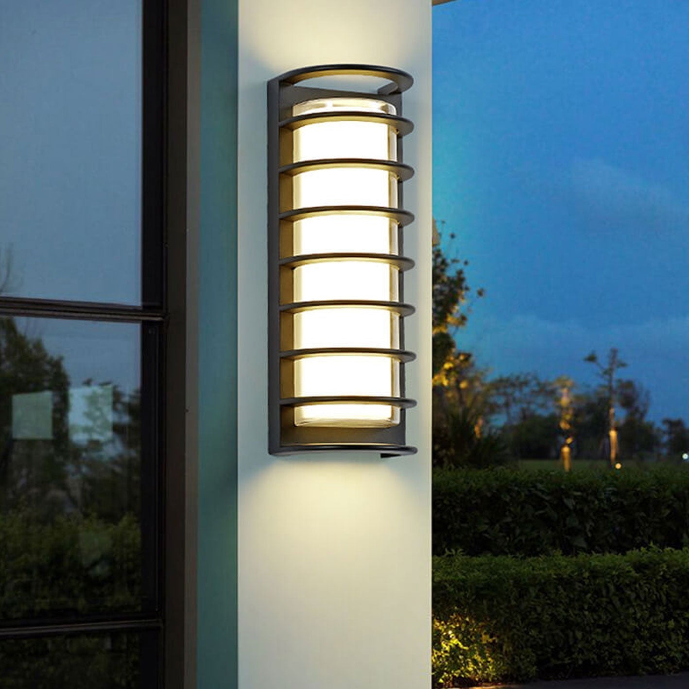 Moderne, wasserdichte LED-Gartenwandleuchte für Säulenmontage