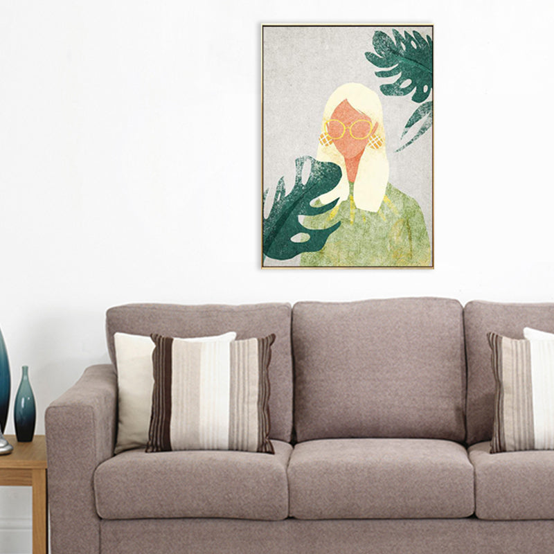 Brehn | Leinwand Pastellfarben Malerei Nordic Stil Mädchen Wandkunst Dekor, Mehrere Größen