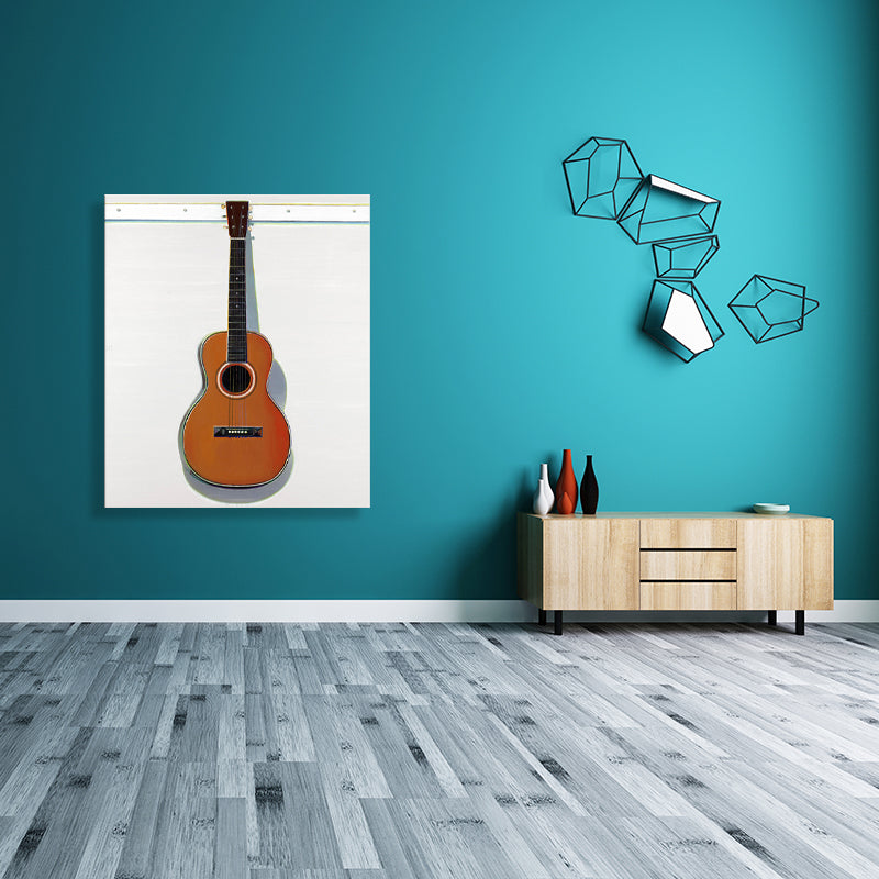 Brehn | Zeichnung Druck Traditioneller Stil Leinwand Gitarre in Braun, Mehrere Größen Verfügbar