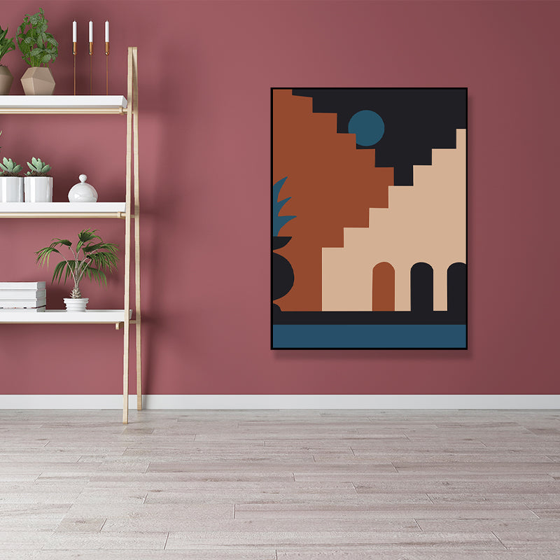 Brehn | Strukturiertes abstraktes Muster Leinwanddruck Nordischer Stil Wandkunst Dekor für Hausinterieur