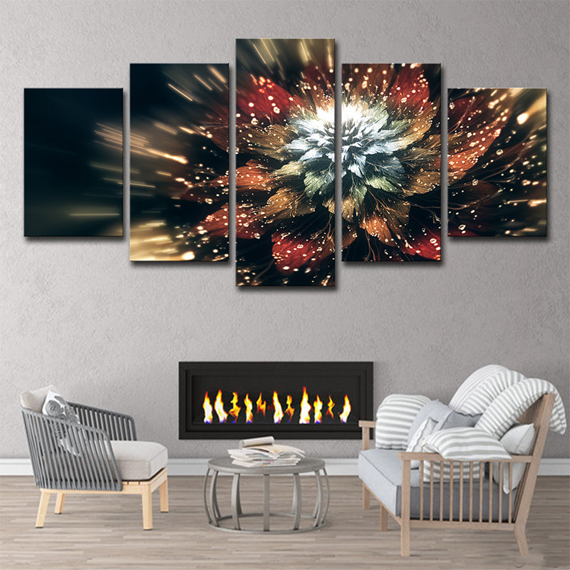 Brehn | Bloeiende Bloem Muurkunst Decor Hedendaagse Mooie Plant Canvas Print in Bruin