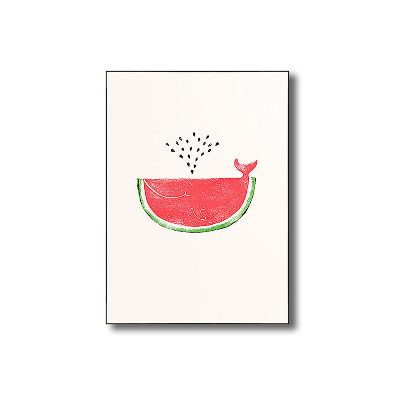 Brehn | Pink Wassermelonenmuster Leinwand Texturiertes Wandkunst Druck für Schlafzimmer, Verschiedene Größen