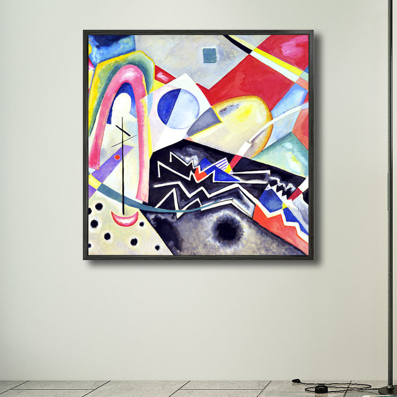 Brehn | Texturiertes geometrisches Kunstdruck-Leinwand Ländliche quadratische Malerei in Pastellfarbe für das Wohnzimmer