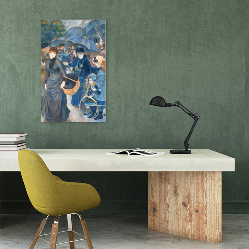 Brehn | Blaue Menschen Versammlung Wanddekoration Texturierter Impressionismus Stil Mädchenzimmer Leinwand