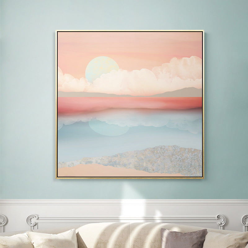 Brehn | Moderne Sunset Scenery Canvas voor Meisjes Slaapkamer Illustratie Wanddecoratie, Meerdere Maten