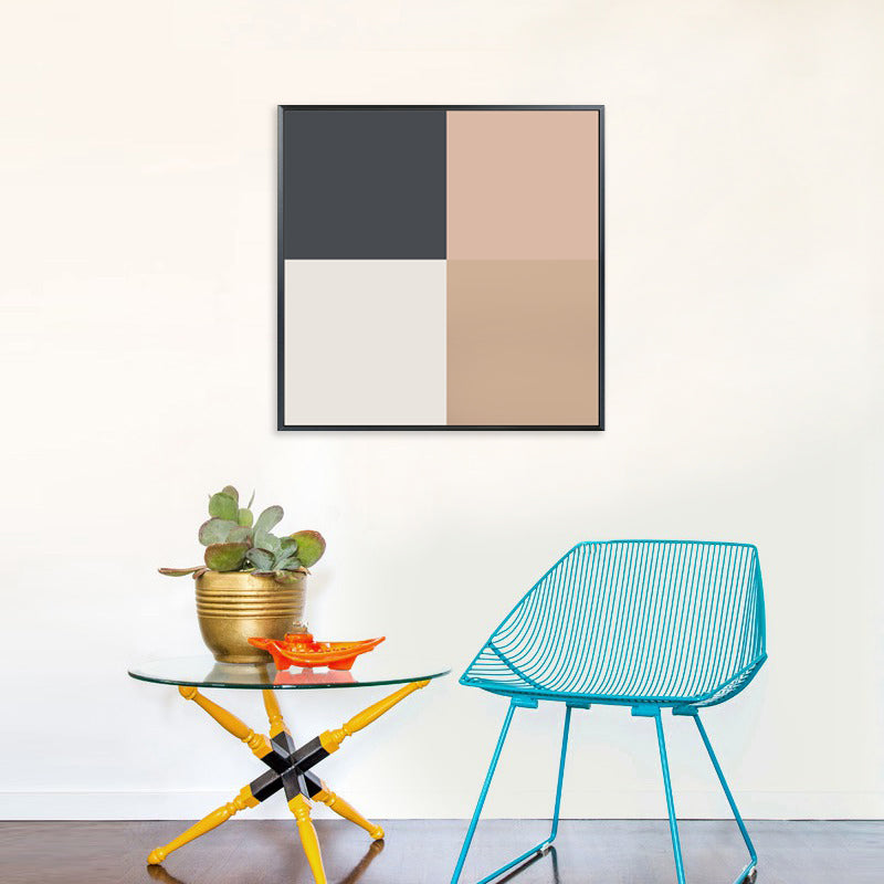 Brehn | Illustration Abstraktes Muster Kunst Nordischer Stil Leinwand Texturiertes Wandbild in Orange