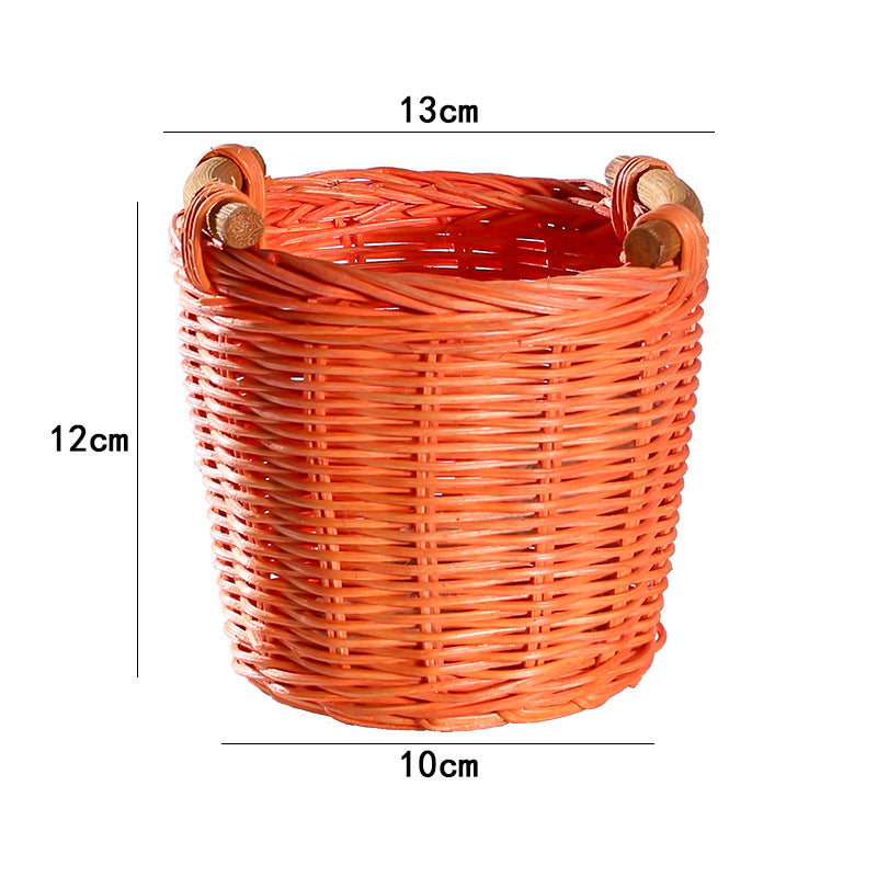 Unisex Handgewebter Aufbewahrungskorb mit Holzgriffen Brehn