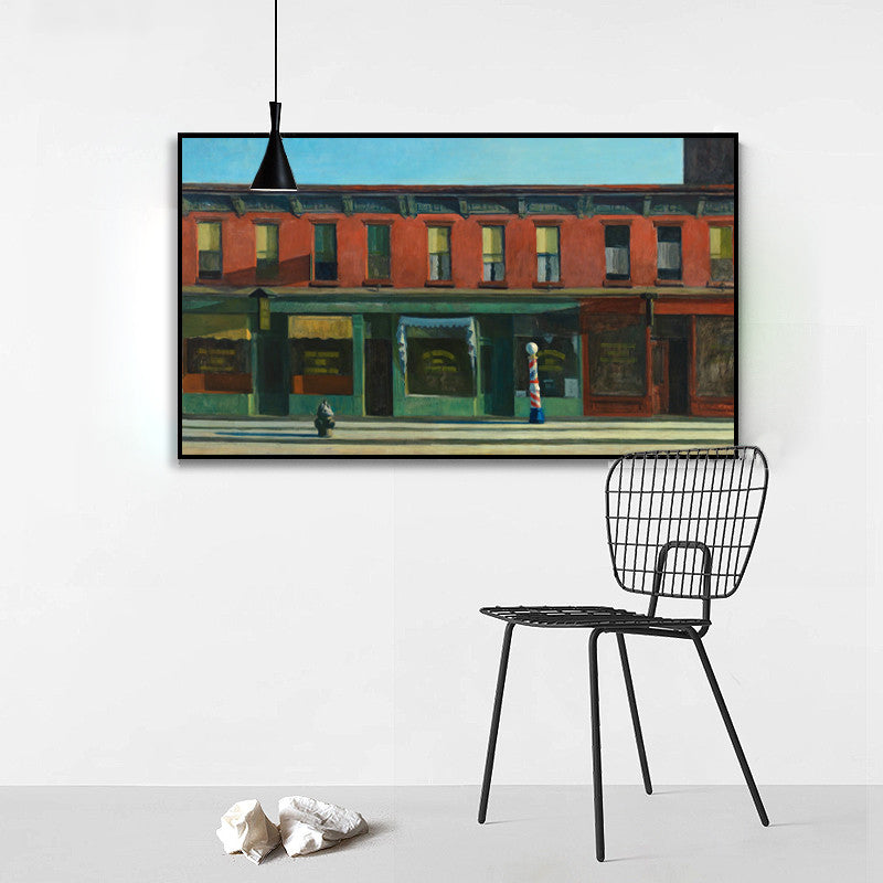 Brehn | Reihenhaus Ölmalerei Kunstdruck Zeitgenössische Kunst Leinwand Wanddekoration, Mehrere Größenoptionen