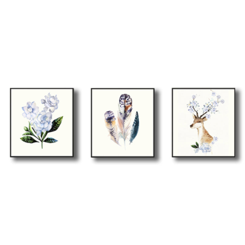 Brehn | Flora und Fauna Wanddekoration für das Wohnzimmer in Lila, Mehrere Größen, Set aus drei