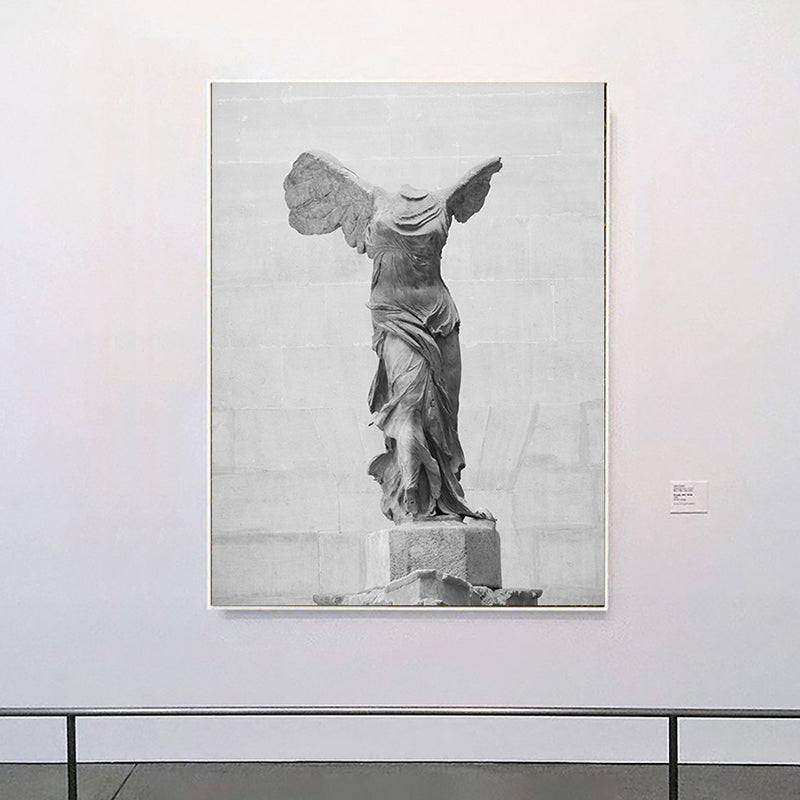 Brehn | Grau Nordisch Leinwanddruck Foto Flügelte Victoria von Samothrake Wandkunst Deko für Raum