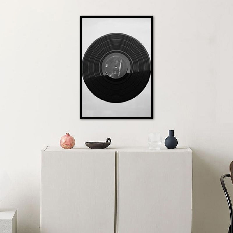 Brehn | Musik CD Disk Wanddekor Vintage-Stil Texturiertes Schlafzimmer Leinwanddruck, Mehrere Größen