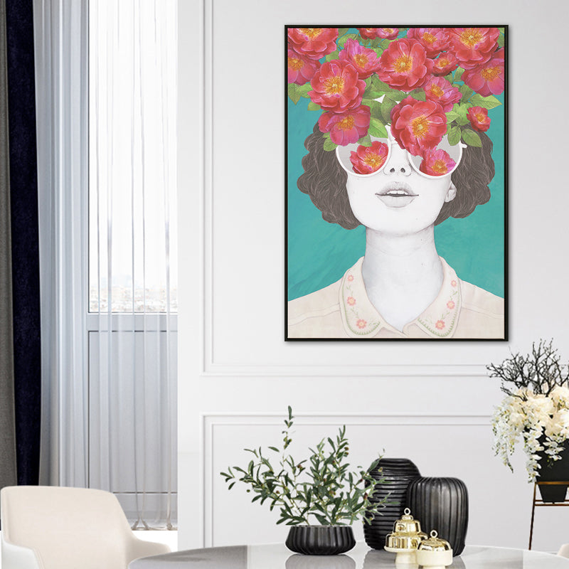 Brehn | Texturiertes Mixed Media Frau Leinwand Nordic Wandkunst Dekor für Mädchen Schlafzimmer, optionale Größen