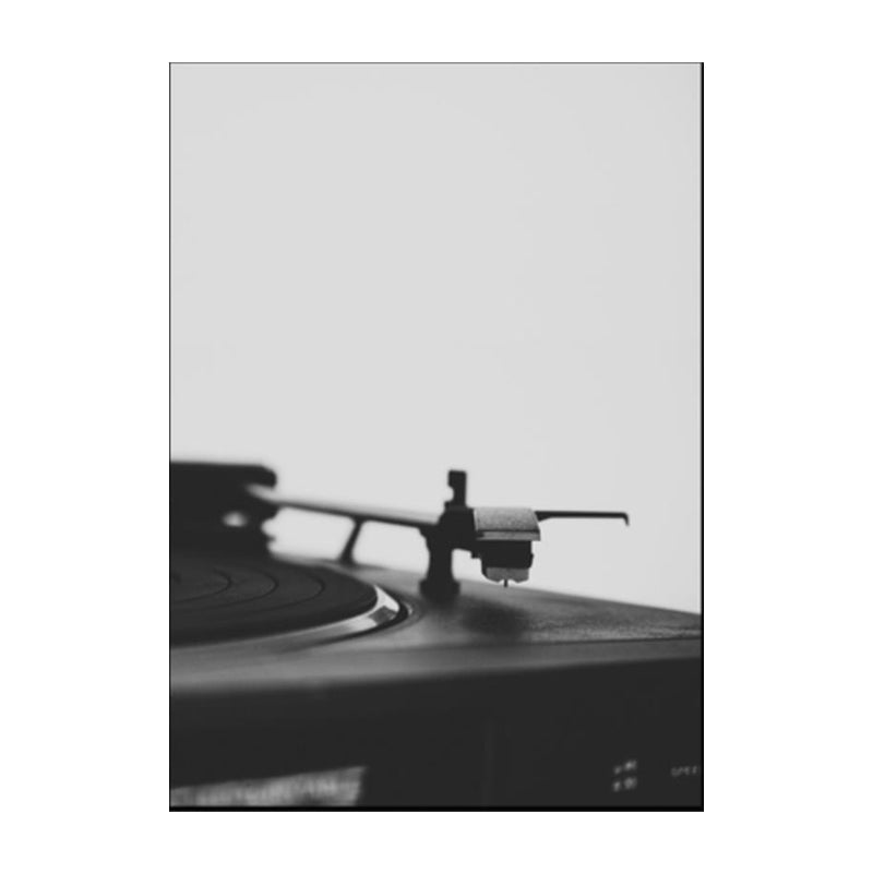 Brehn | Foto Phonograph Leinwanddruck Moderne Nostalgische Musikalische Wandkunst in Schwarz für Raum