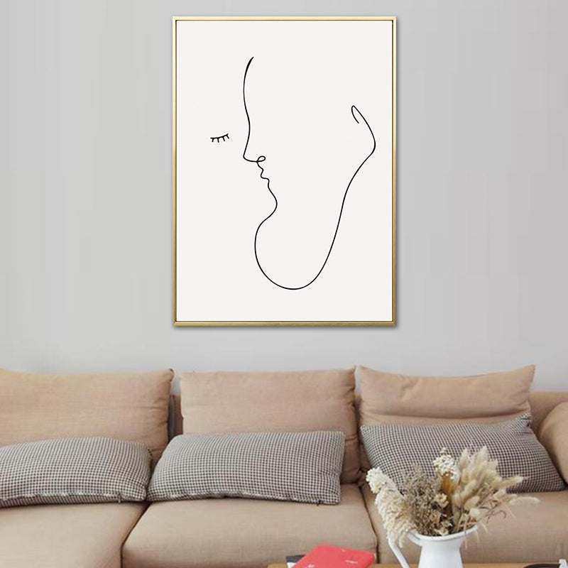 Brehn | Weiches Farb-Nordic-Leinwand-Figurenprofil-Gemälde für Esszimmer, mehrere Größenoptionen
