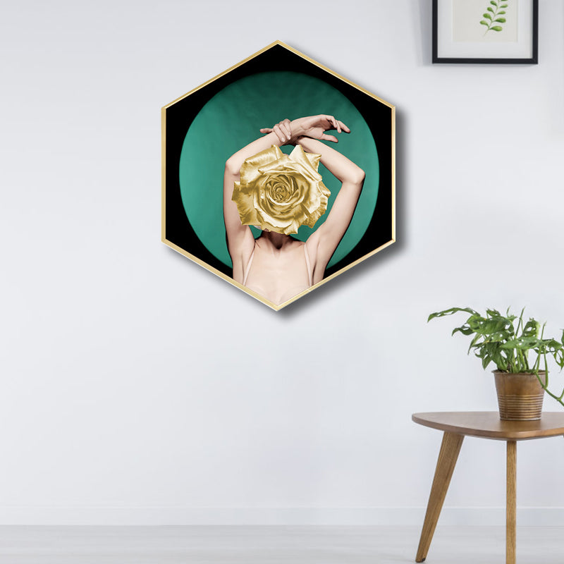 Brehn | Moderne Trendy Meisje Canvas Kunst Groene Meisjes Slaapkamer Schilderij, Meerdere Maten