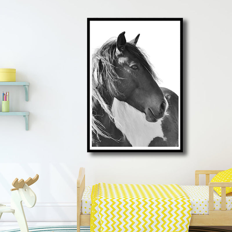 Brehn | Pferde Wanddeko Vintage Stil Texturiertes Mädchen Schlafzimmer Leinwand, Mehrere Größenoptionen