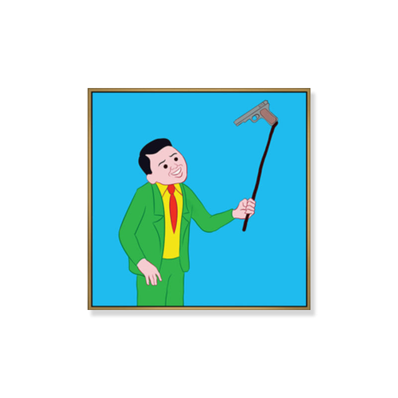 Brehn | Illustration Dunkler Humor Comic Leinwand Funkelnde Texturierte Wandkunst Dekor für Jungenzimmer
