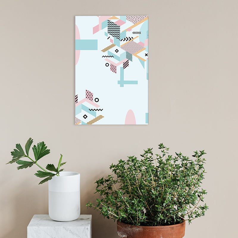 Brehn | Geometrie Leinwand Kunst Skandinavische Texturierte Wanddekoration in Pastellfarbe für das Gästezimmer