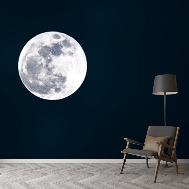 Brehn | Modern Volle Maan Behang Muur decor Zwart Vochtbestendige Wanddecoratie voor de Woonkamer