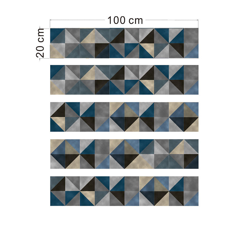 Brehn | Geometrische Mosaikfliesen-Wandpaneel Boho-Chic Glatt Abziehbare Wandverkleidung in Blau-Braun