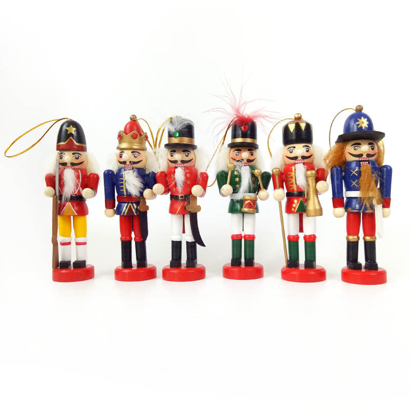 Holz-Nussknacker-Figuren, 6er-Set, Weihnachtsdekoration