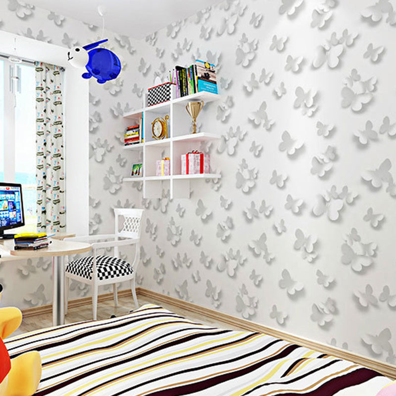Brehn | Scandinavisch Minimalistische Wanddecoratie 3D Vlinder Behang voor Kinderen, 20,5 in x 33 ft