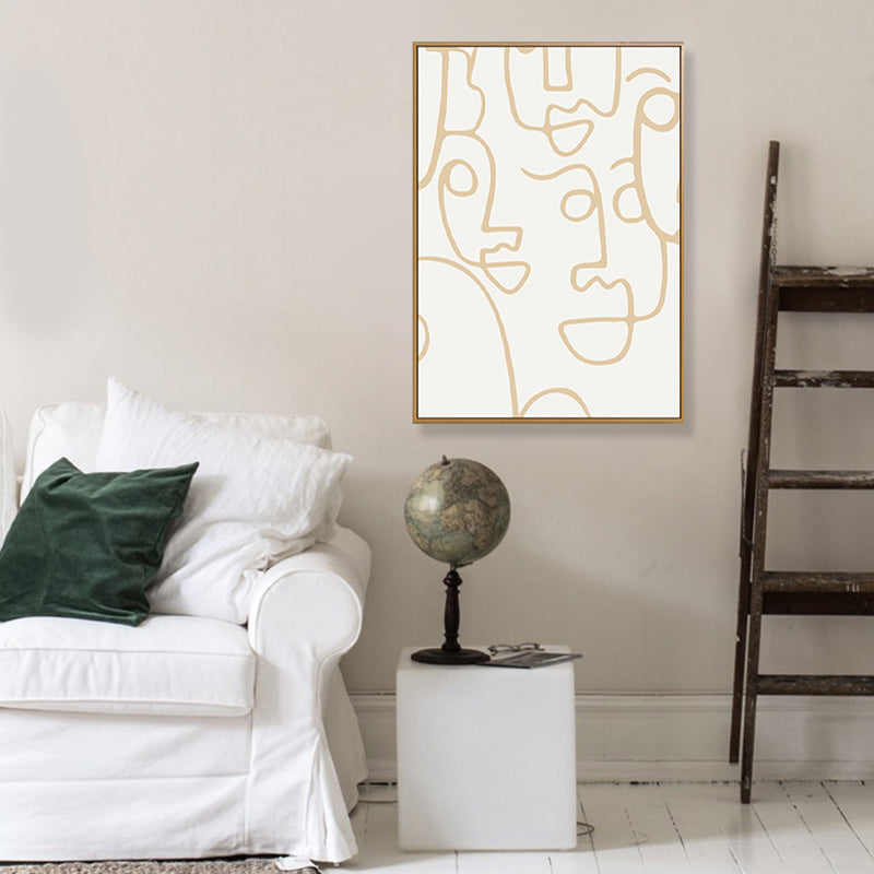 Brehn | Irreguläres Linienmuster Wandkunst Deko Wohnzimmer Abstrakter Leinwanddruck in Pastellfarbe