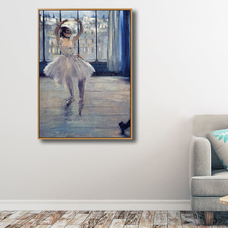 Brehn | Art Nouveau Ballerina Malerei Leinwand Texturiert Weiche Farben Wanddekoration für Mädchenzimmer