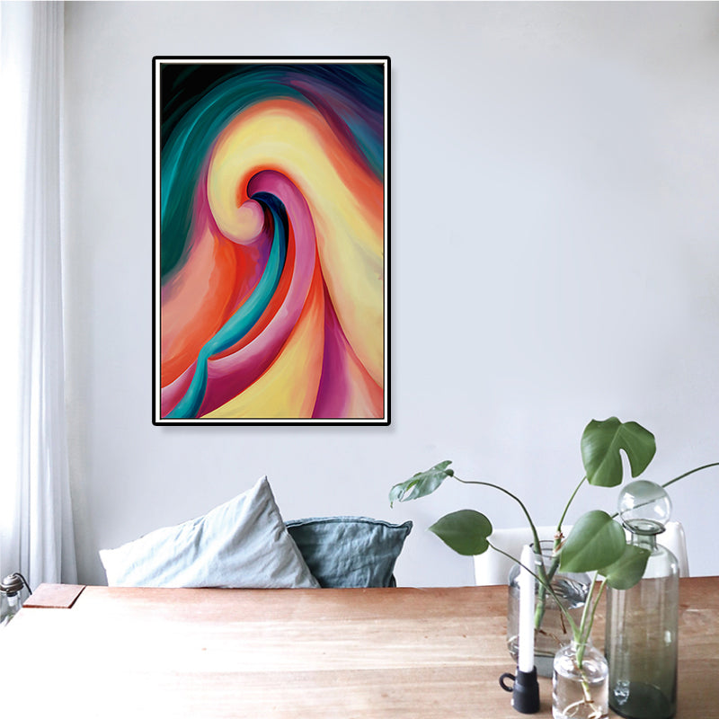 Brehn | Mehrfarbiges abstraktes Gemälde strukturiert zeitgenössische Wohnzimmer Leinwand Wandkunst