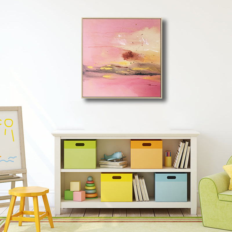 Brehn | Dunkle Nacht See Szene Malerei Abstrakt Traditionelle Texturierte Leinwand Kunst für Zuhause