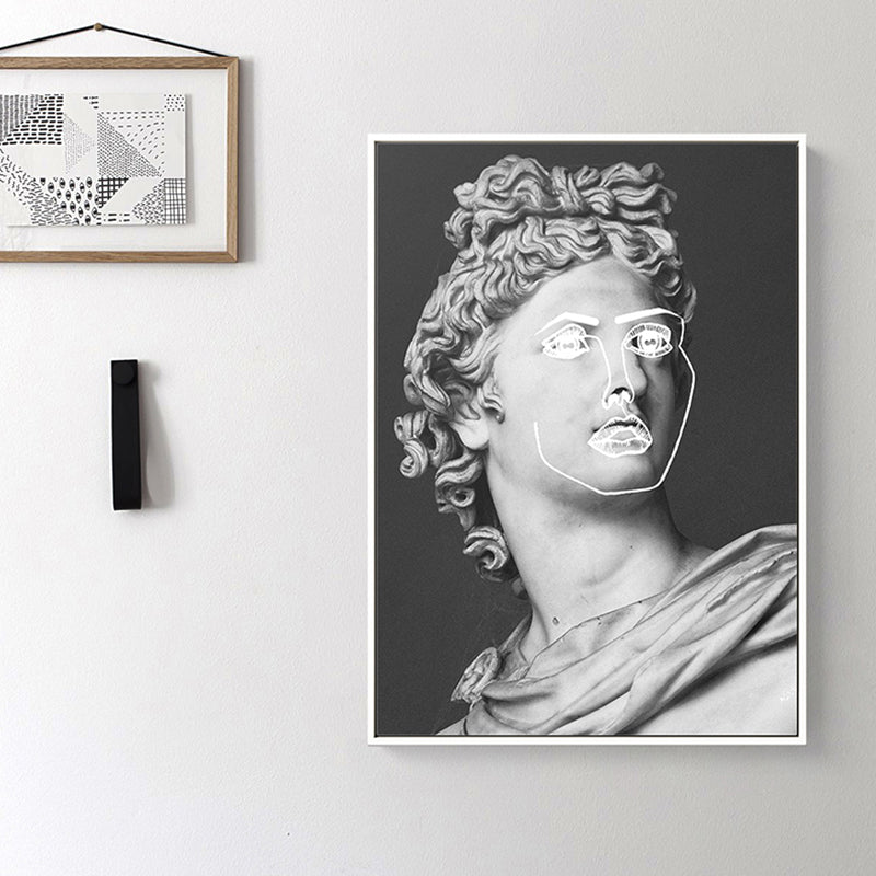 Brehn | Grau Putz Griechische Statue Kunst Druck Texturiert Moderner Stil Wohnzimmer Wand Dekoration