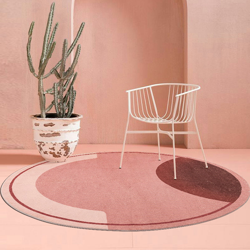 Brehn | Moderne Kleurblok Tapijt Roze en Rood Polyester Tapijt Antislip Huisdiervriendelijk Wasbaar Vloerkleed voor Slaapkamer