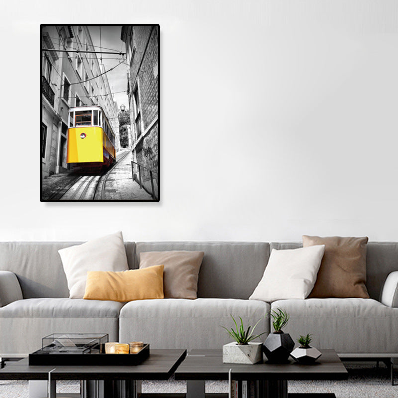 Brehn | Nostalgische Fotografische Stadtbahn-Leinwand Jungenzimmer Verkehr Wandkunst Druck