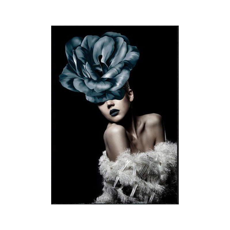Brehn | Faddish Maiden Leinwandkunst Glam-Stil Figur Wanddekoration in heller Farbe für das Wohnzimmer