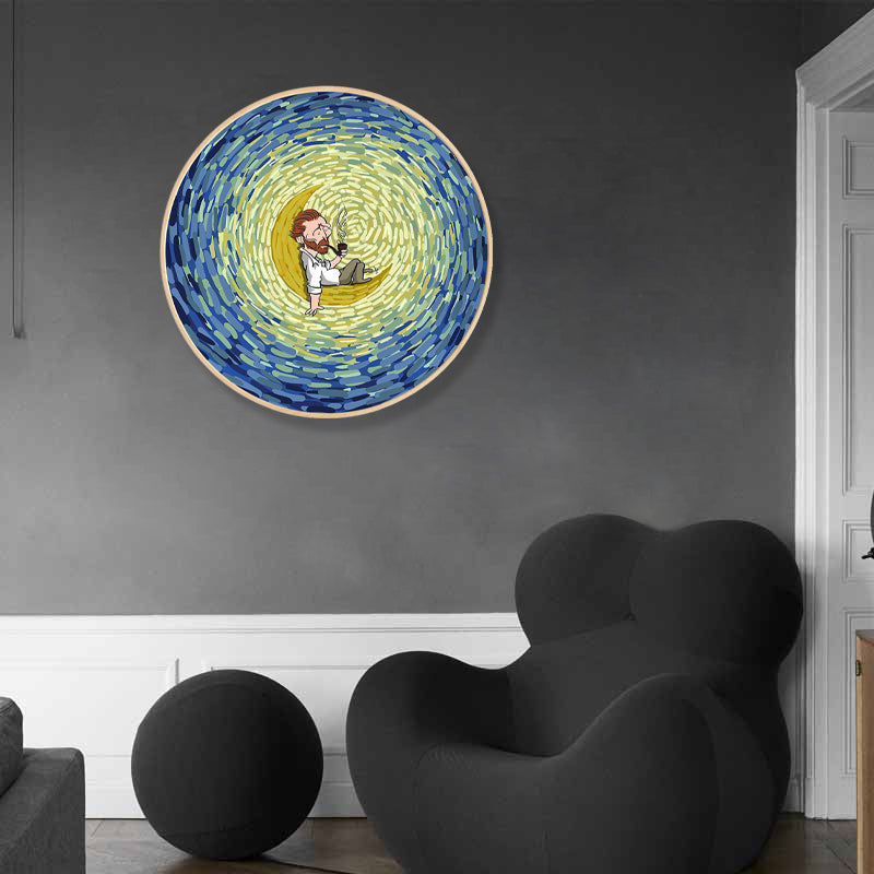 Brehn | Outer Space Leinwanddruck Pop-Art-Stil Universumszene Wanddekoration in hellen Farben, mehrere Größen
