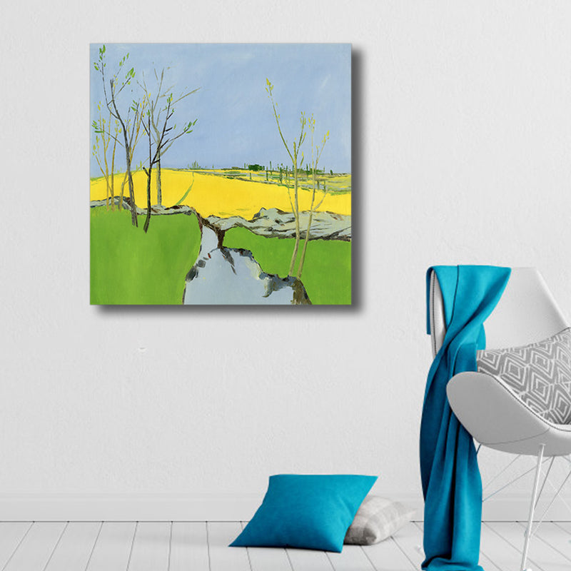 Brehn | Pop Art Farmfield Canvas Weiche Farbe Texturiertes Gemälde für Schlafzimmer, Verschiedene Größen