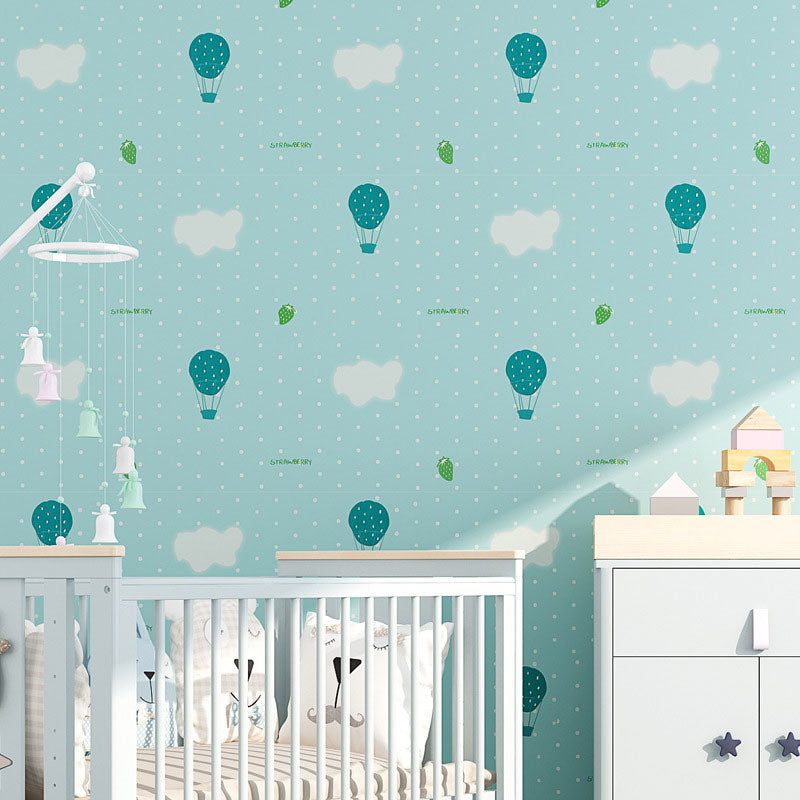 Brehn | Feuerballon Wandkunst in sanften Farben Vinyl-Tapete für das Kinderzimmer, selbstklebend, 64,6 Quadratfuß.
