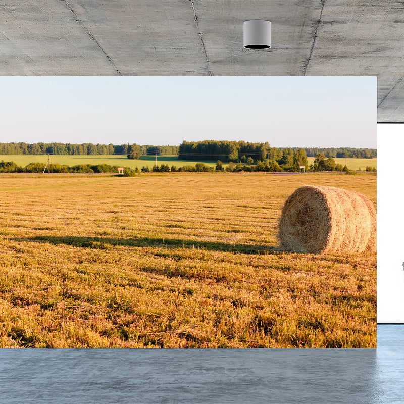 Brehn | Farmland Heuballen Wandtapete Zeitgenössisches Vliesbehang Wanddekoration für Zuhause