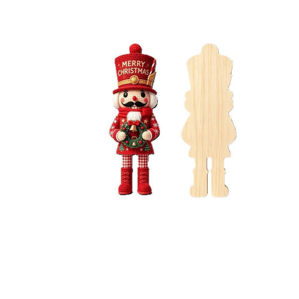 2D-Nussknacker-Anhänger aus Holz, 12 cm