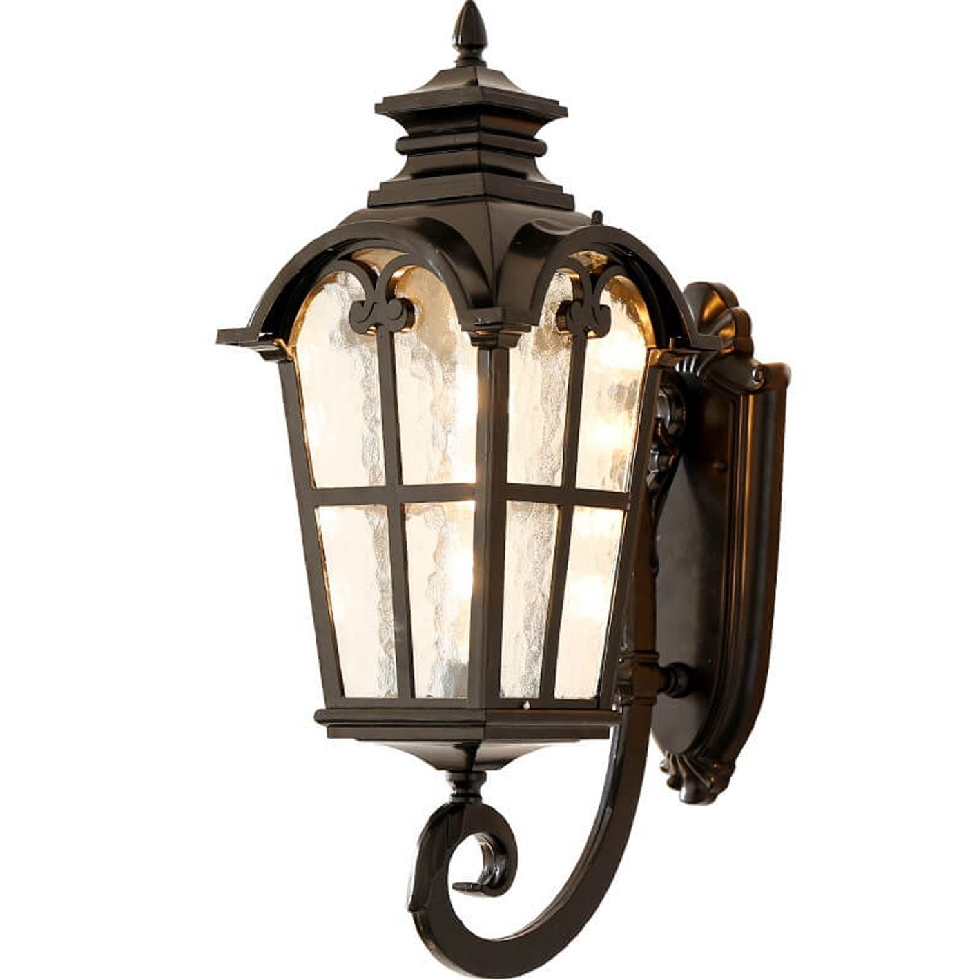Europäische Retro-Wandlaterne aus Glas und Aluminium, wasserdicht, für den Außenbereich, 1-flammig