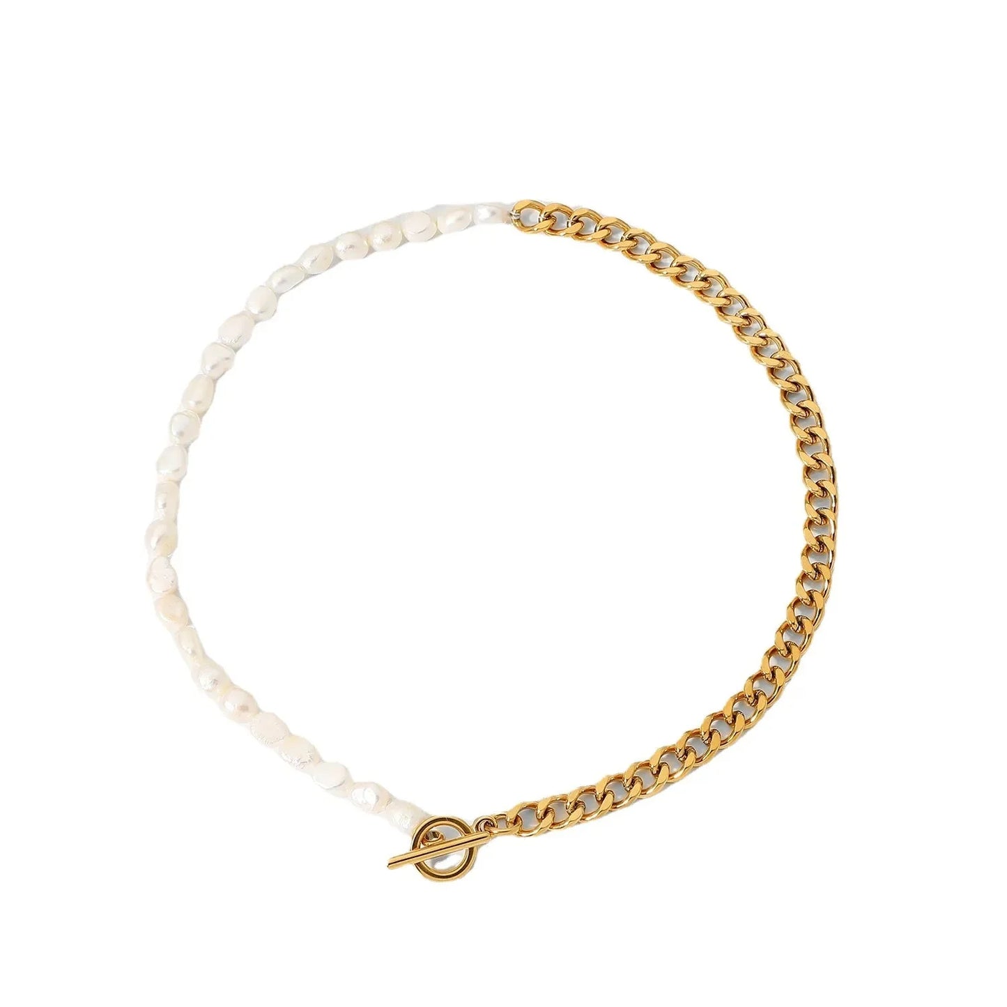 Brehn | 18k Gold Klassische Moderne Kubanische Perlen Choker Halskette