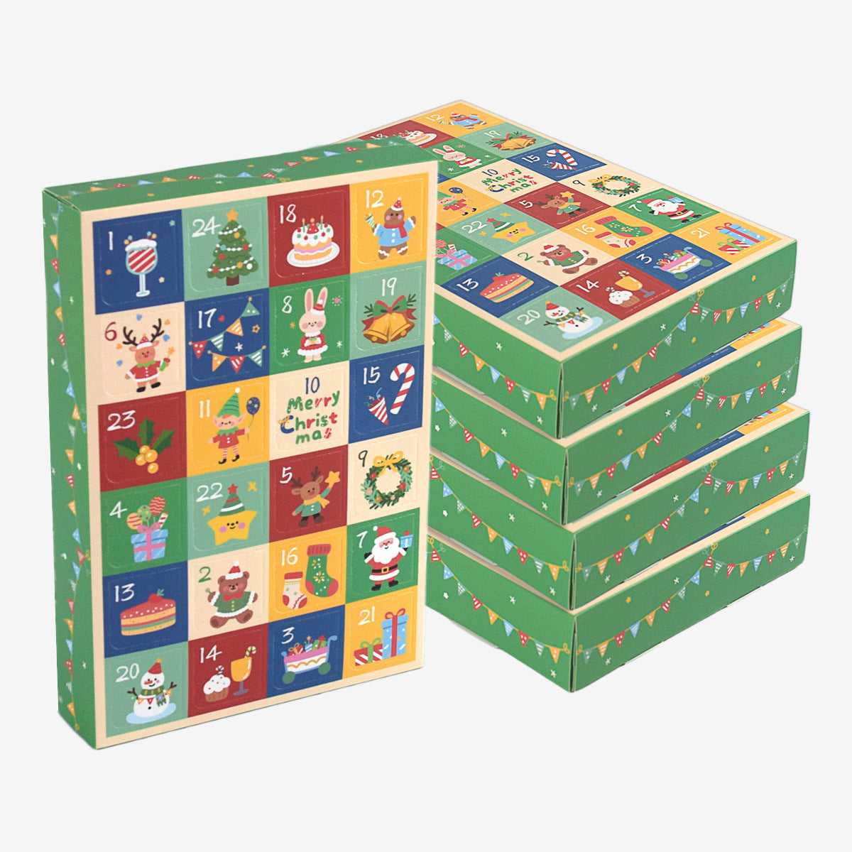 Leere 24-Fächer-Weihnachtsbox für Adventskalender
